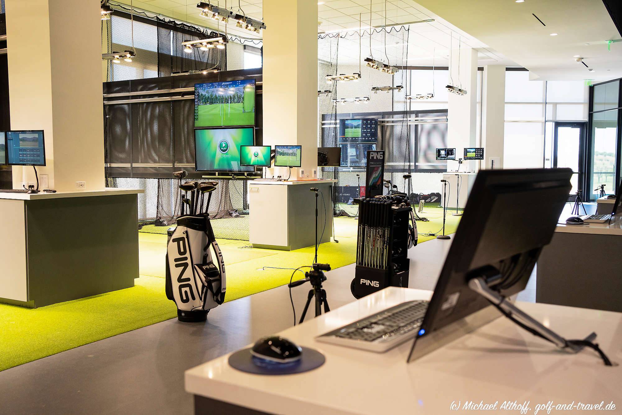 FRISCO, TX - AUGUST 17: The hitting bays and simulators inside of the PGA Frisco Campus on August 17, 2022 in Frisco, Texas. (Photo by The Mamones LLC/PGA of America)
