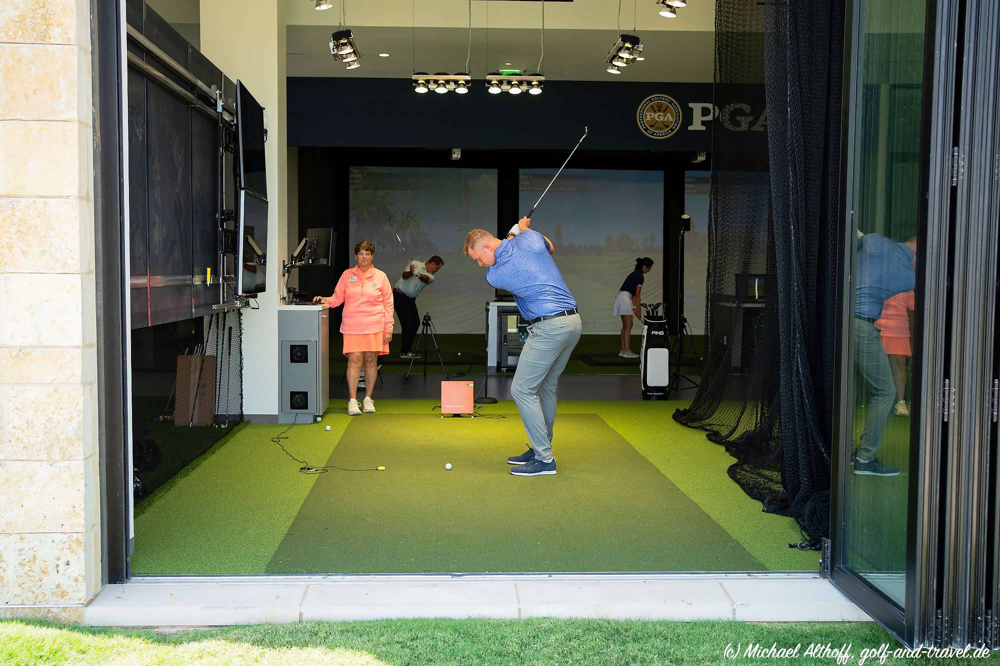 FRISCO, TX - AUGUST 17: The hitting bays and simulators inside of the PGA Frisco Campus on August 17, 2022 in Frisco, Texas. (Photo by The Mamones LLC/PGA of America)